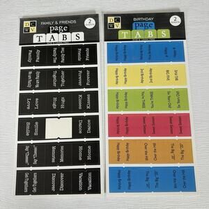 DCWV Stickers Scrapbooking Page Tabs Birthday Family Friends Words Phrases